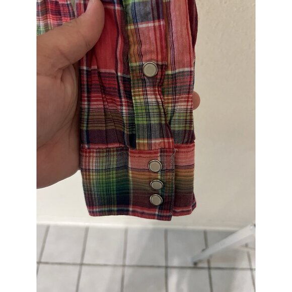 Polo Ralph Lauren Western Flannel Pearl Snap Shirt Men's Medium Multicolor Aztec - Picture 9 of 14